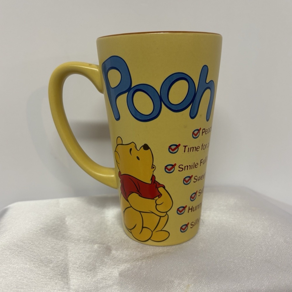 Disney Store Winnie the Pooh Checklist Latte Mug Tall‎ Nice